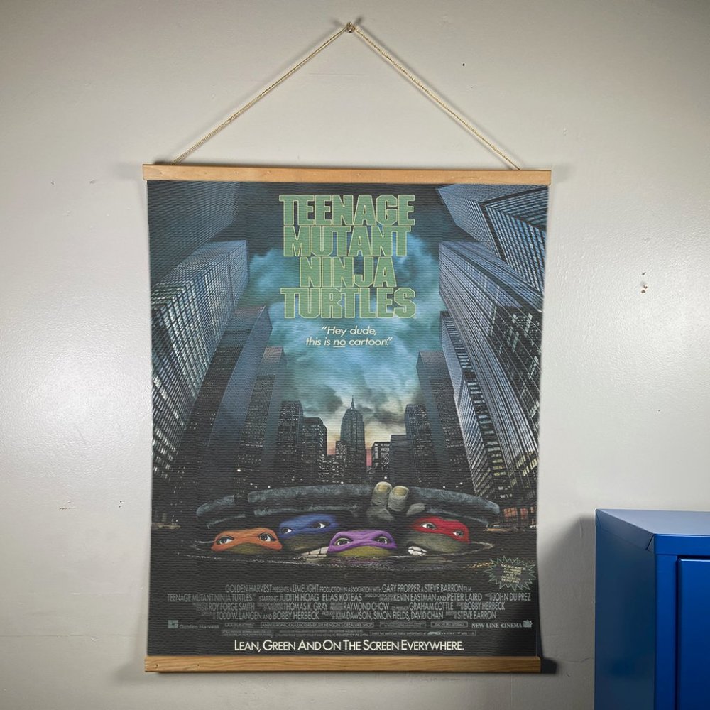 Tmnt Ninja Turtles Movie Canvas Wooden Gold Hanger